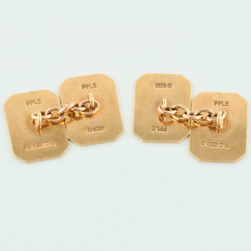 9CT GOLD OCTAGON CHAIN CUFFLINKS - ADDITIONAL PHOTO 4