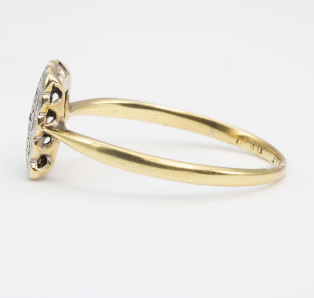 Vintage Art Deco Style 18ct Gold Diamond Panel Ring View III