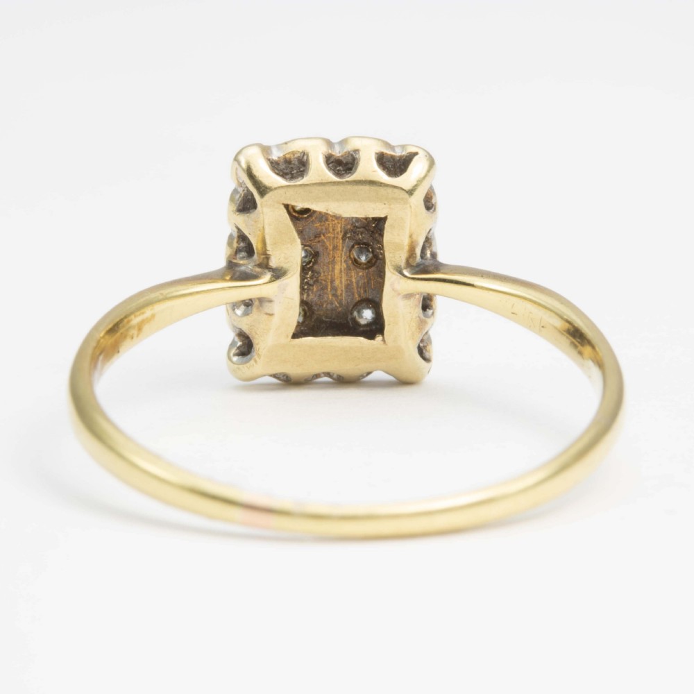 Vintage Art Deco Style 18ct Gold Diamond Panel Ring View IV