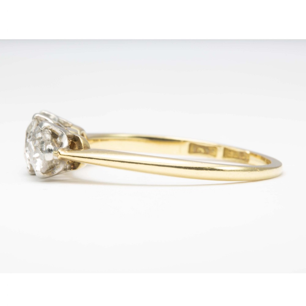 Edwardian 18ct Gold 1 Carat 3 Stone Diamond Ring View III