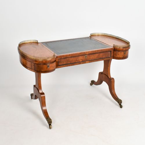 Burr Oak Regency Galleried Writing Desk Circa.1820