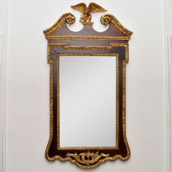 GEORGE III MAHOGANY GILDED EMPIRE STYLE MIRROR CIRCA 1780