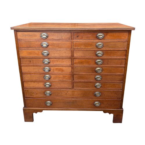 19th century anglo indian solid teak chest of sixteen drawers - CATEGORY: ANTIQUE CHEST OF DRAWERS - DATED 19TH CENTURY