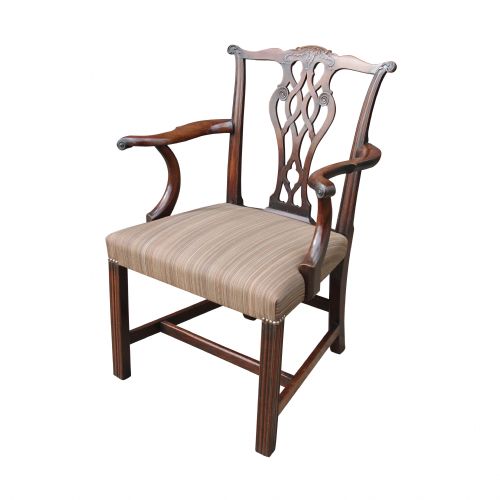 georgian mahogany chippendale armchair of large proportions - CATEGORY: ANTIQUE CHAIRS - DATED GEORGIAN