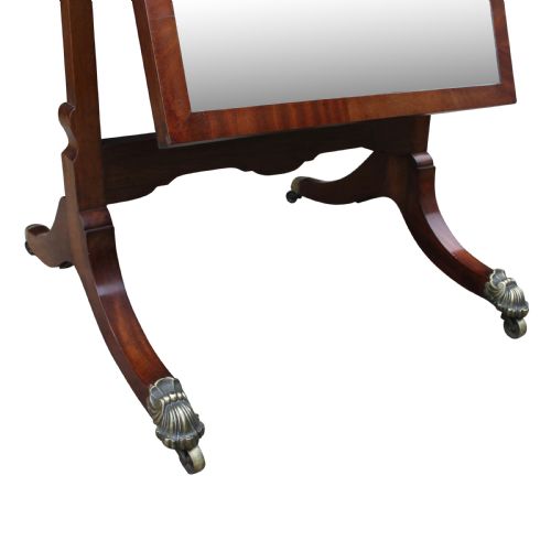 19TH CENTURY SOLID MAHOGANY CHEVAL MIRROR - ADDITIONAL PHOTO 2