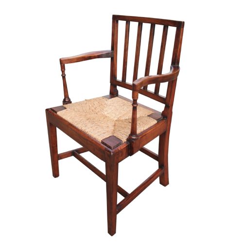 SOLID CHERRY FRUITWOOD SUFFOLK ARMCHAIR C 1800 IN SHERATON STYLE - ADDITIONAL PHOTO 1