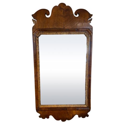 george ii walnut framed wall mirror c 1740 - CATEGORY: ANTIQUE MIRRORS - DATED 18TH CENTURY