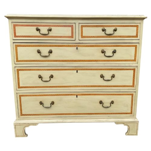 georgian decorated chest of drawers - CATEGORY: ANTIQUE CHEST OF DRAWERS - DATED GEORGIAN
