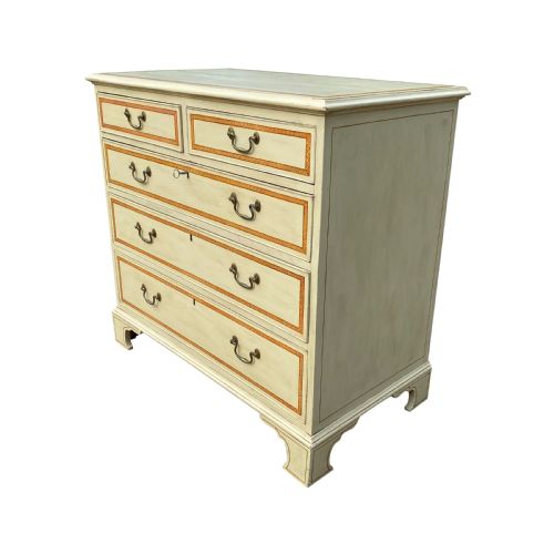 GEORGIAN DECORATED CHEST OF DRAWERS - ADDITIONAL PHOTO 4