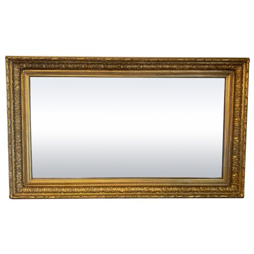 19th century gilt framed mirror with acanthus leaf decoration - CATEGORY: ANTIQUE MIRRORS - DATED 19TH CENTURY