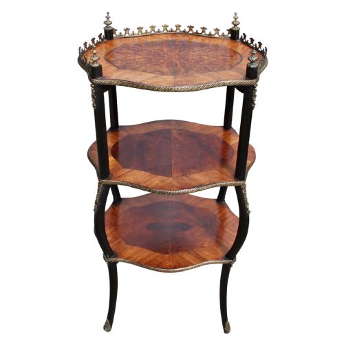 19th century french etagere veneered in exotic timbers - CATEGORY: ANTIQUE FURNITURE - DATED 19TH CENTURY