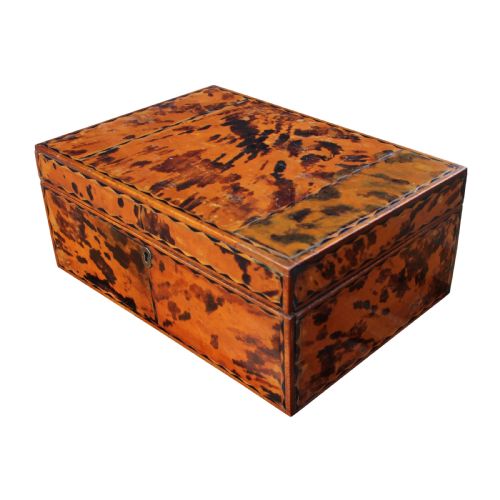 19TH CENTURY ANGLO INDIAN TORTOISESHELL VENEERED ON SOLID SATINWOOD BOX - ADDITIONAL PHOTO 1