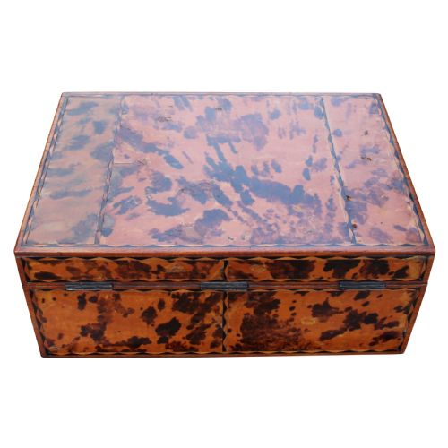 19TH CENTURY ANGLO INDIAN TORTOISESHELL VENEERED ON SOLID SATINWOOD BOX - ADDITIONAL PHOTO 3