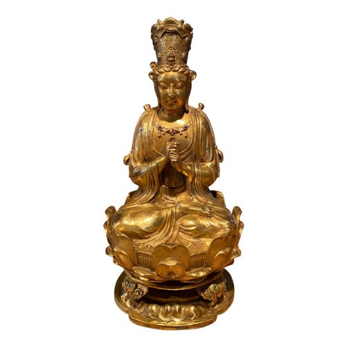 tibetan 19th century gilt bronze buddha deity figure - CATEGORY: ANTIQUE METAL - DATED 19TH CENTURY