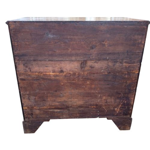 GEORGE III SOLID OAK CHEST OF DRAWERS WITH ORIGINAL SWAN NECK HANDLES - ADDITIONAL PHOTO 4