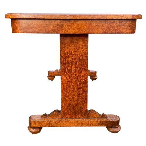 19TH CENTURY WRITING TABLE OR LIBRARY TABLE VENEERED IN HIGHLY FIGURED AMBOYNA - ADDITIONAL PHOTO 2