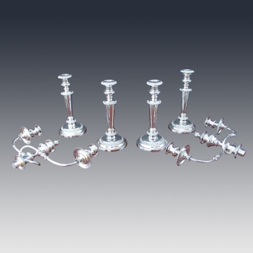 19TH CENTURY SHEFFIELD PLATE CANDELABRA SET C 1850 - ADDITIONAL PHOTO 2