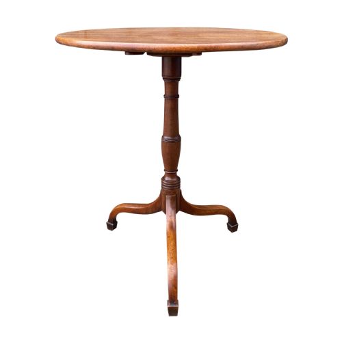 GEORGE III SOLID MAHOGANY TILT TOP OCCASIONAL TABLE C 1800 - ADDITIONAL PHOTO 1