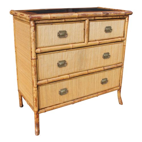 19TH CENTURY AESTHETIC MOVEMENT BAMBOO LACQUER CHEST OF DRAWERS - ADDITIONAL PHOTO 1