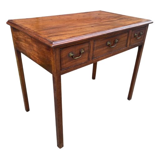 GEORGIAN CHIPPENDALE PERIOD THREE DRAWER MAHOGANY SIDE TABLE OR WRITING TABLE - ADDITIONAL PHOTO 1
