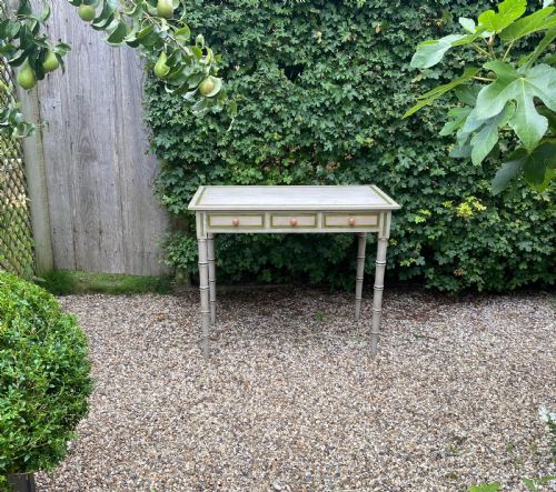 19TH CENTURY REGENCY STYLE PERIOD PAINTED FAUX BAMBOO WRITING OR SIDE TABLE C 1830 - ADDITIONAL PHOTO 4