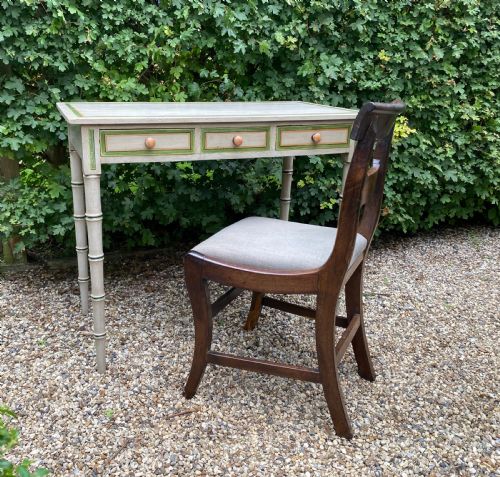 19TH CENTURY REGENCY STYLE PERIOD PAINTED FAUX BAMBOO WRITING OR SIDE TABLE C 1830 - ADDITIONAL PHOTO 5