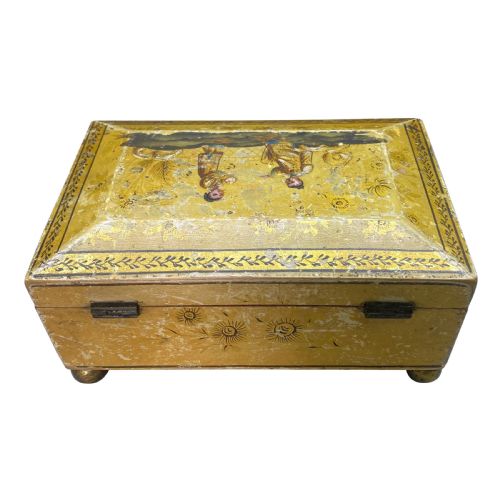 GEORGIAN CHINOISERIE YELLOW LACQUER BOX - ADDITIONAL PHOTO 3