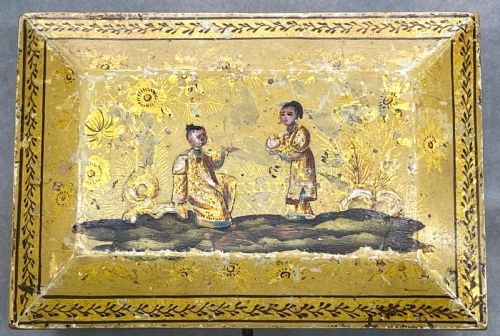GEORGIAN CHINOISERIE YELLOW LACQUER BOX - ADDITIONAL PHOTO 5