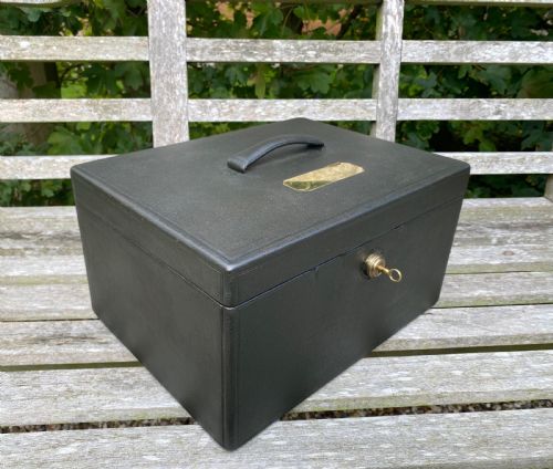 19TH CENTURY LEATHER BOUND LADIES JEWELLERY BOX OR CASKET BY W J MILNE MAKERS EDINBURGH - ADDITIONAL PHOTO 8