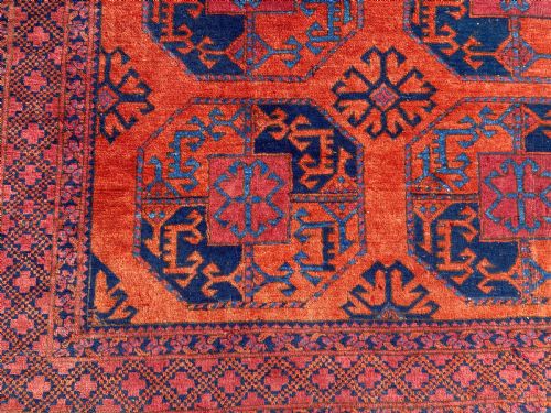 ANTIQUE HAND WOVEN TURKMEN TURKOMAN RUG C1930 - ADDITIONAL PHOTO 1