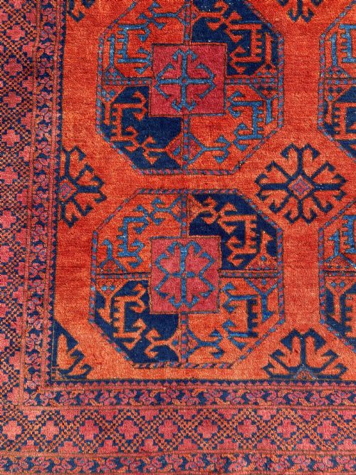 ANTIQUE HAND WOVEN TURKMEN TURKOMAN RUG C1930 - ADDITIONAL PHOTO 3