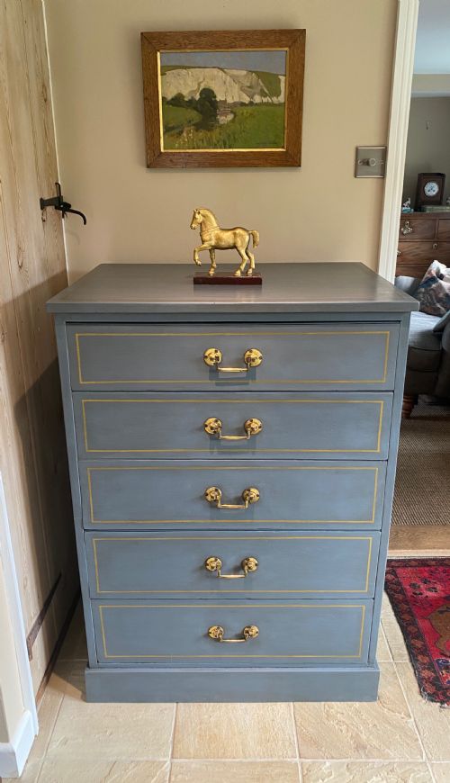 19TH CENTURY PAINTED CHEST OF DRAWERS - ADDITIONAL PHOTO 4