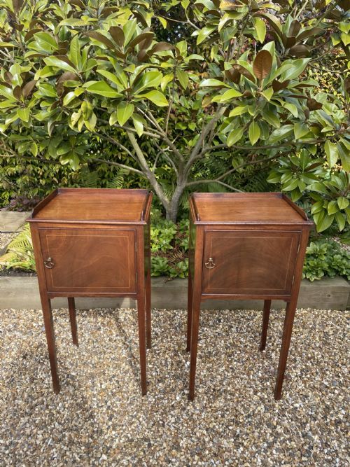 pair of georgian mahogany bedside cupboards c 1800 - CATEGORY: ANTIQUE CUPBOARDS - DATED GEORGIAN