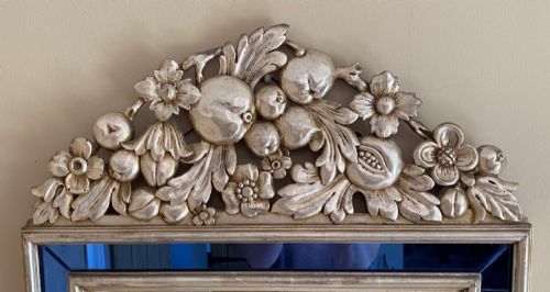 19TH CENTURY LARGE VENETIAN MIRROR BLUE GLASS SILVER - ADDITIONAL PHOTO 2