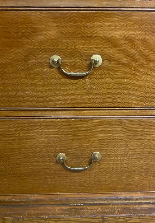 19TH CENTURY COMPACTUM WARDROBE WITH ORIGINAL SCUMBLE FAUX OAK PAINTWORK - ADDITIONAL PHOTO 3