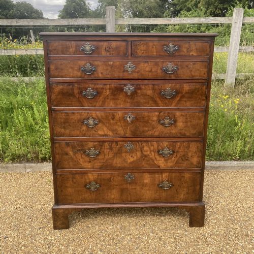 Tall Georgian George II Walnut Chest of Drawers
