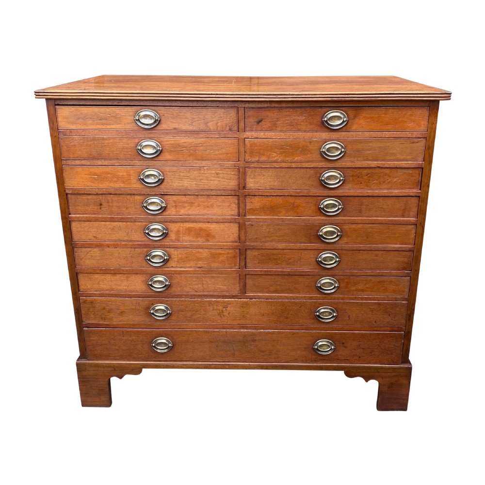 19th Century Anglo Indian Solid Teak Chest Of Sixteen Drawers