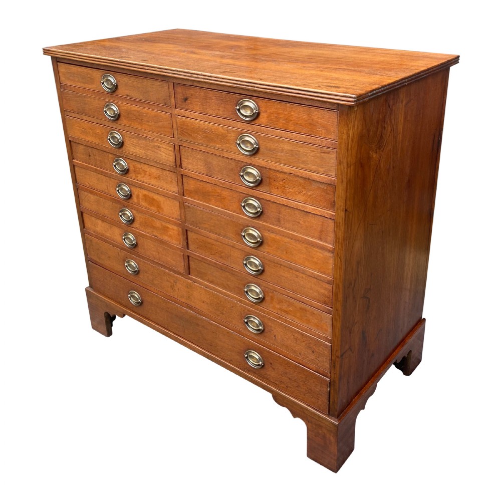 19th Century Anglo Indian Solid Teak Chest Of Sixteen Drawers View III