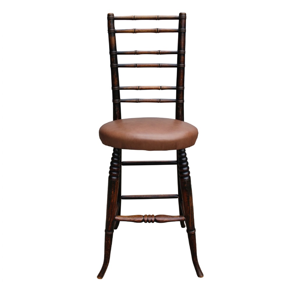 Regency Child's Deportment / Correction Chair Made Of Solid Elm Simulating Bamboo c. 1820