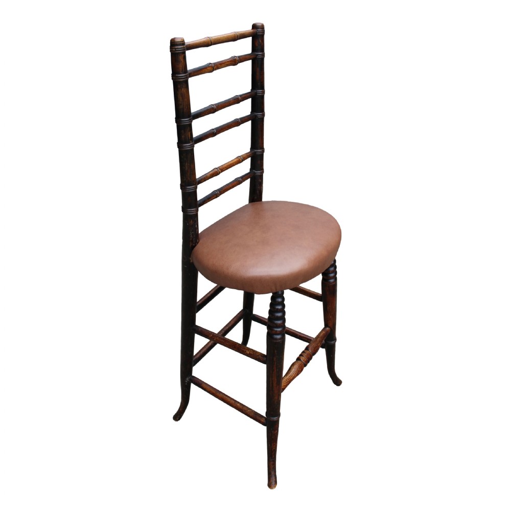Regency Child's Deportment / Correction Chair Made Of Solid Elm Simulating Bamboo c. 1820 View II