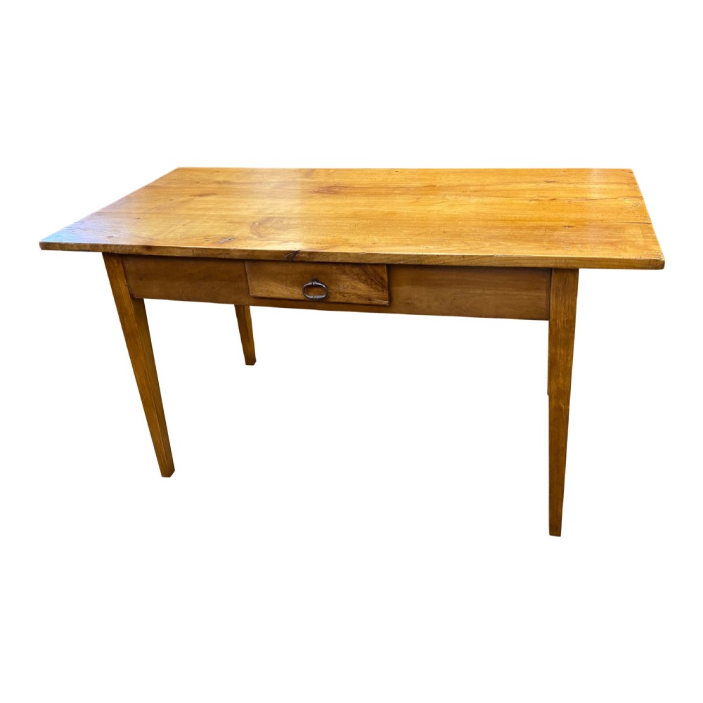 19th Century Solid Cherry French Farmhouse Table