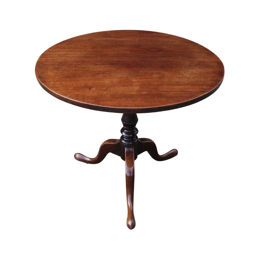 George III Solid Mahogany Tripod Table With Birdcage Movement