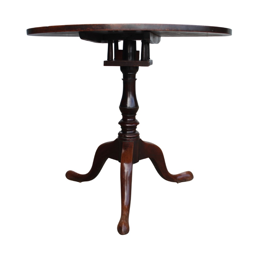 George III Solid Mahogany Tripod Table With Birdcage Movement View II