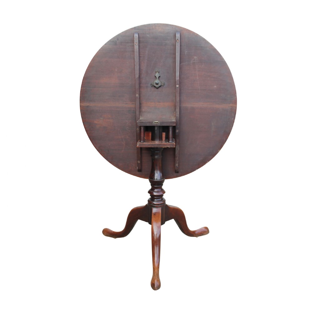 George III Solid Mahogany Tripod Table With Birdcage Movement View III