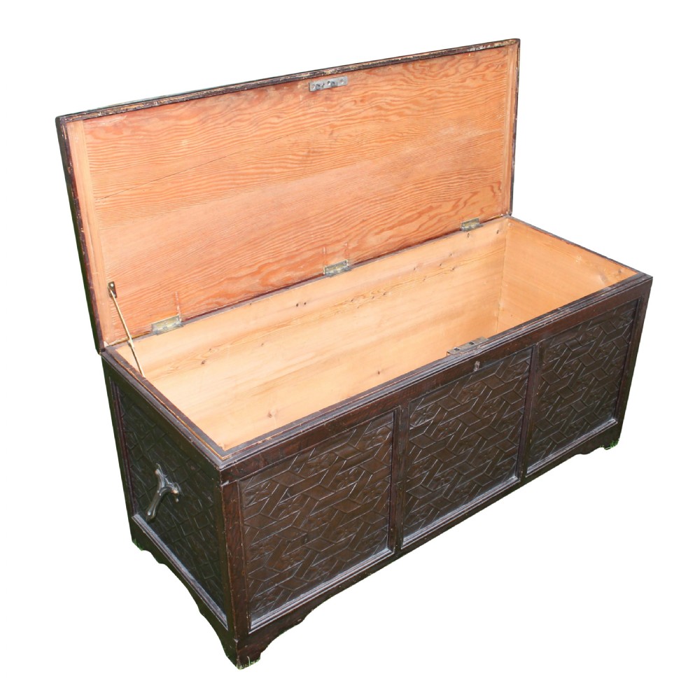 A Fine 19th Century Oriental Chinese Leather Embossed Trunk View II