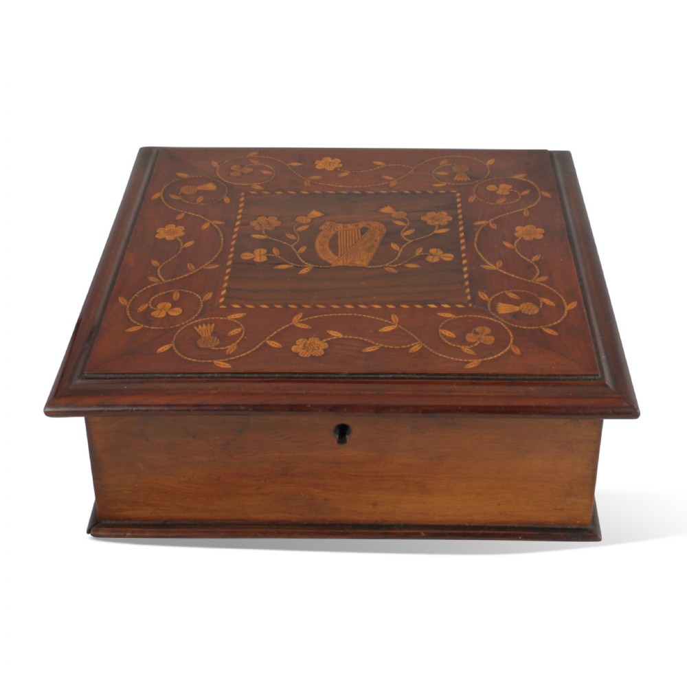 19th Century Killarney Ware Arbutus Box With Working Lock & Key