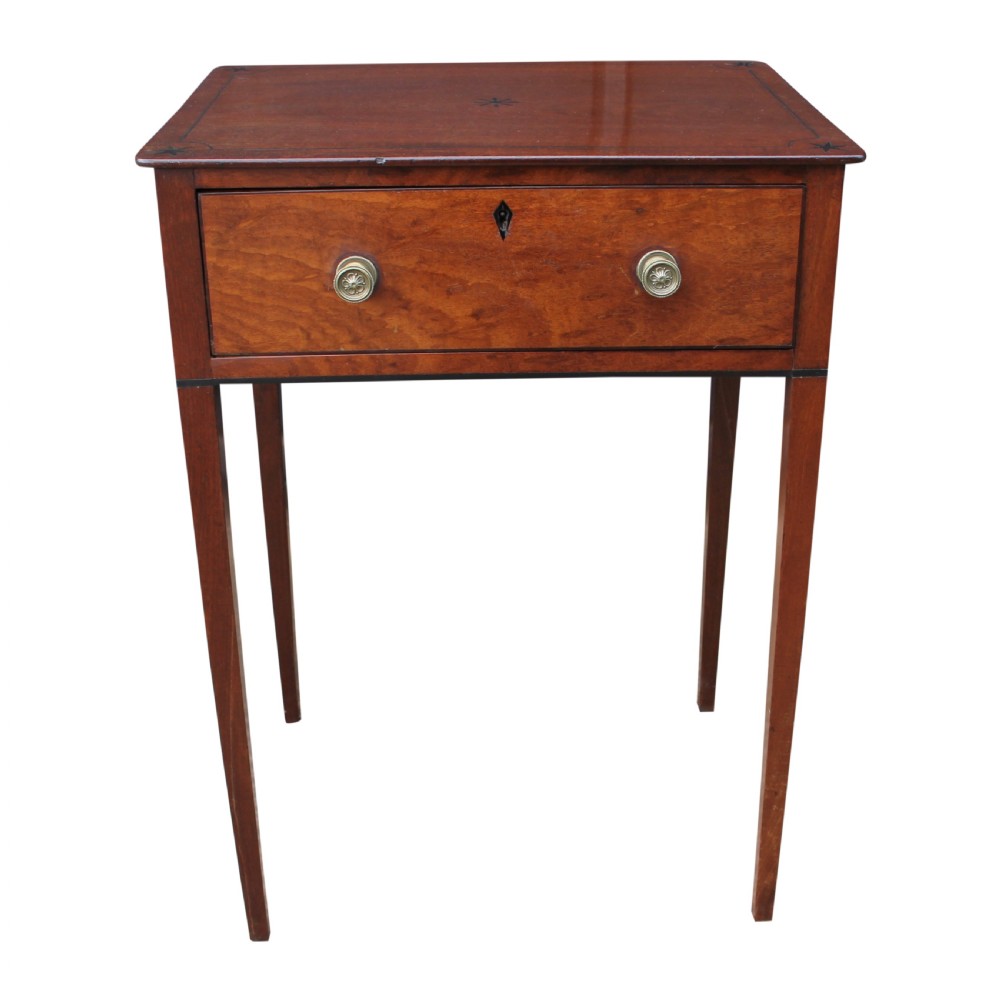 Regency Period Solid Mahogany Lamp Table With Ebony Inlay