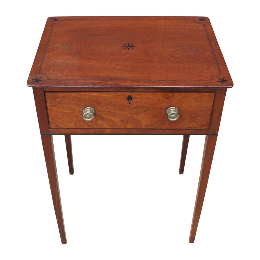 Regency Period Solid Mahogany Lamp Table With Ebony Inlay View III