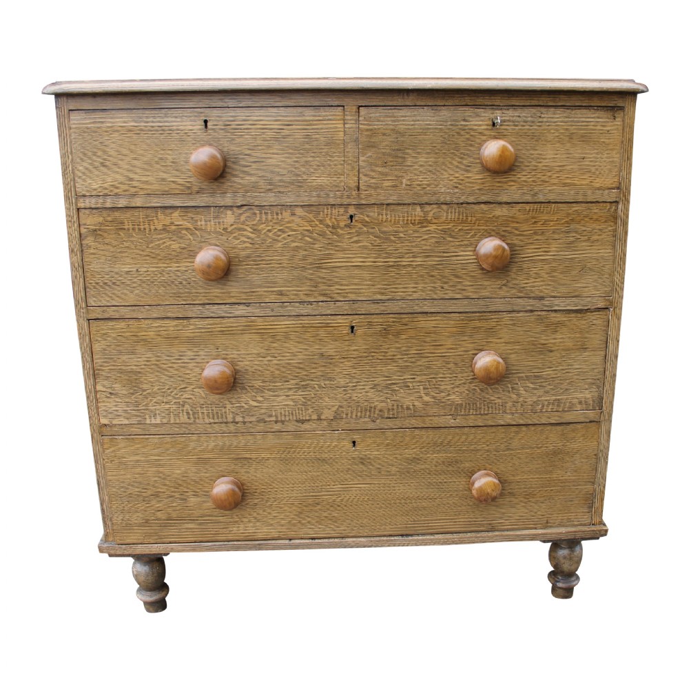 19th Century Chest Of Drawers With Original Paint Faux Oak Wood Grain Scumble Decoration
