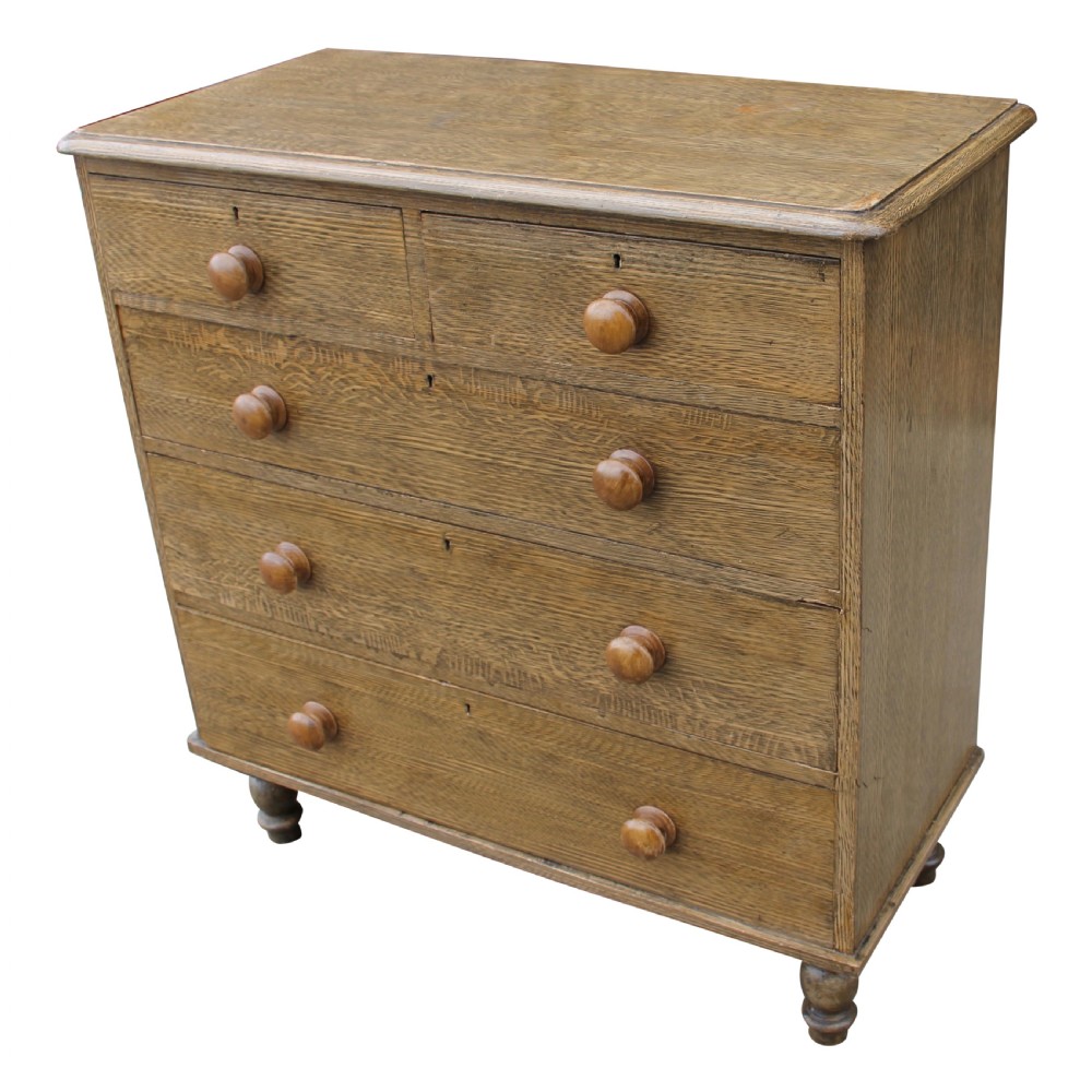 19th Century Chest Of Drawers With Original Paint Faux Oak Wood Grain Scumble Decoration View II
